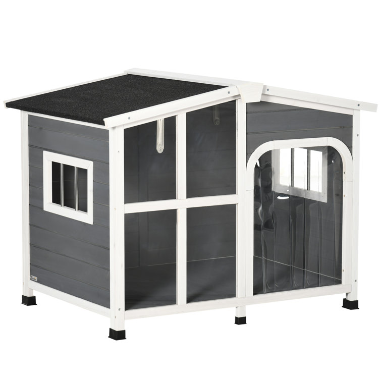 Tucker Murphy Pet Wooden Dog House Outdoor With Removable Bottom